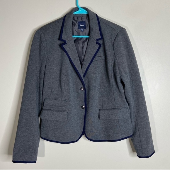 GAP Grey And Blue Two Button Blazer 12 - Picture 1 of 9